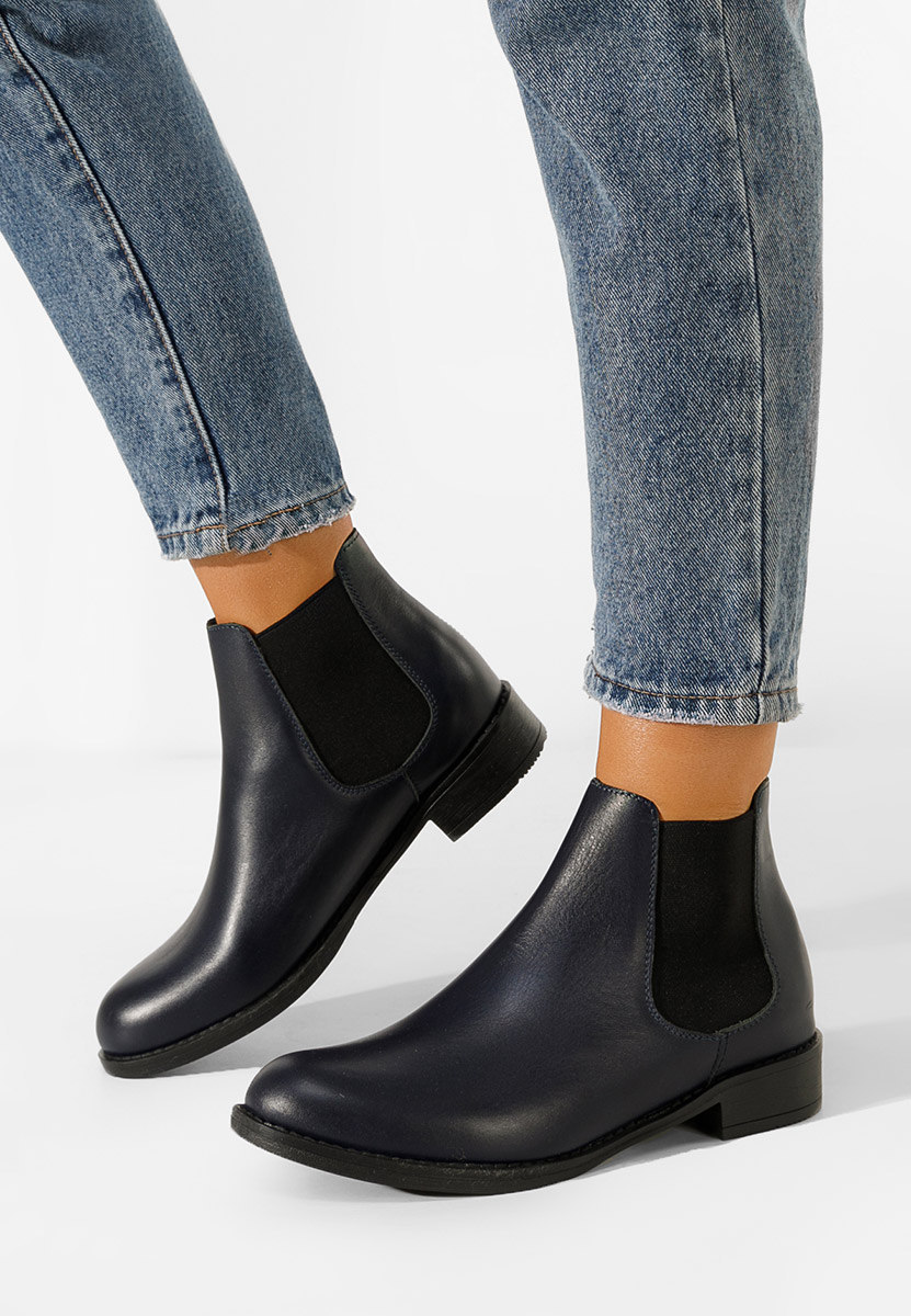 Tmavomdoré kožené členkové čižmy Campina