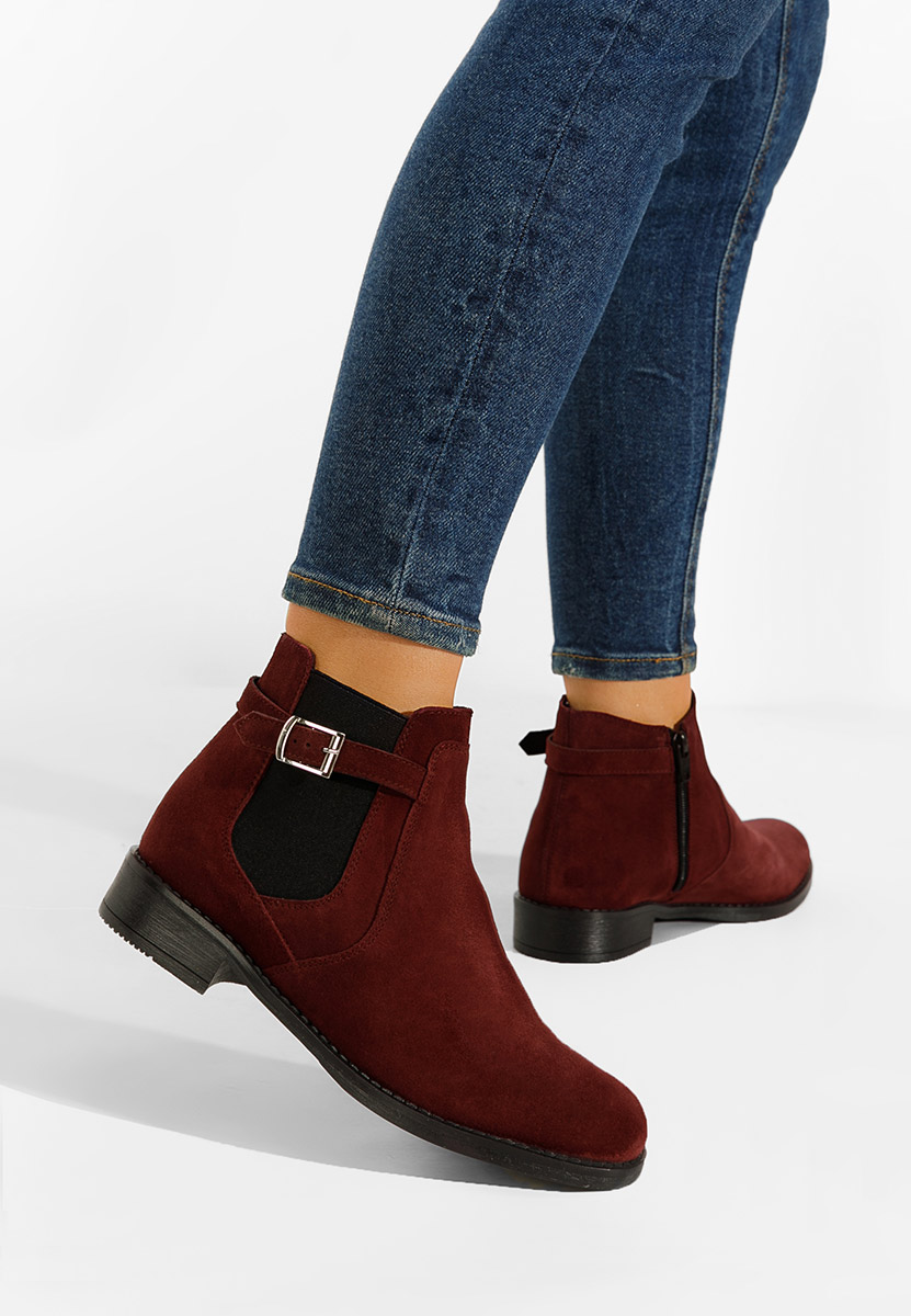 Bordové kožené členkové čižmy Antequera V2