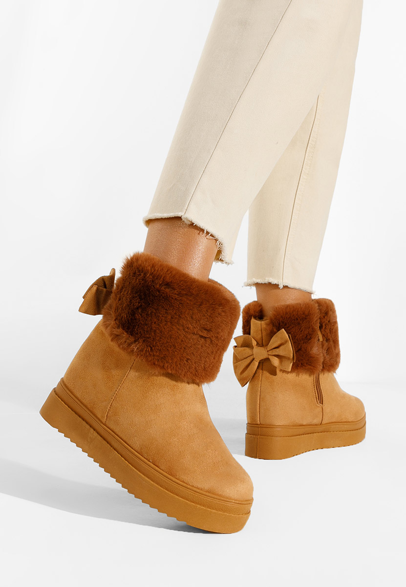 Camelové čižmy na platforme Michi