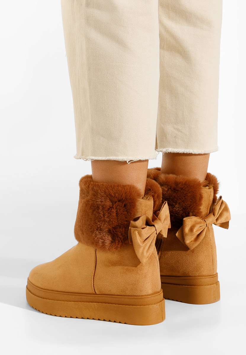 Camelové čižmy na platforme Michi