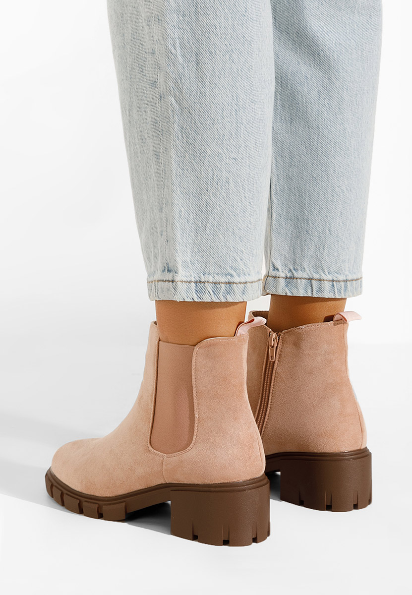 Béžové členkové topánky chelsea Alyona