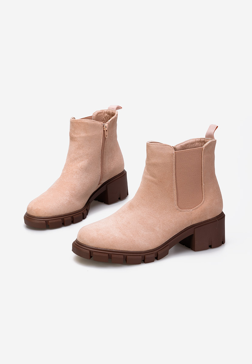 Béžové členkové topánky chelsea Alyona