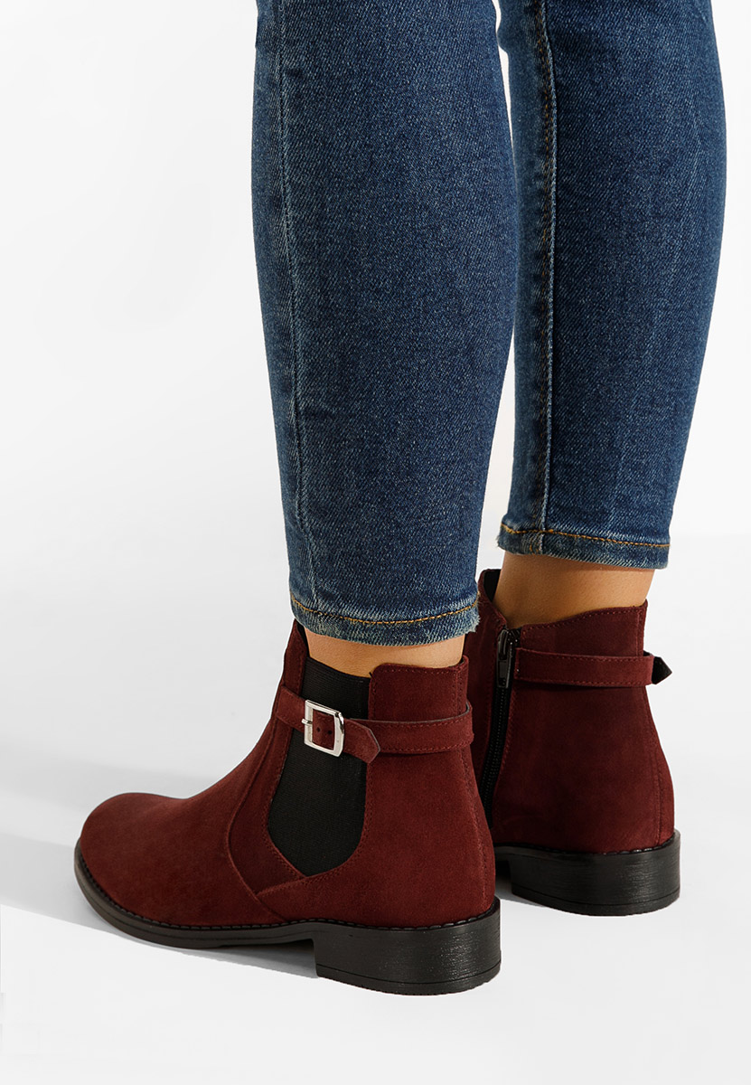 Bordové kožené členkové čižmy Antequera V2