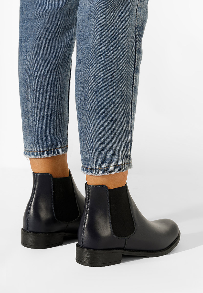 Tmavomdoré kožené členkové čižmy Campina