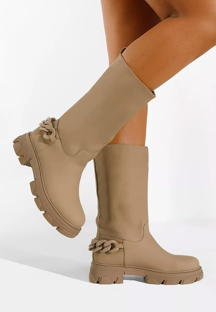 Béžové dámske čižmy Moniva V2