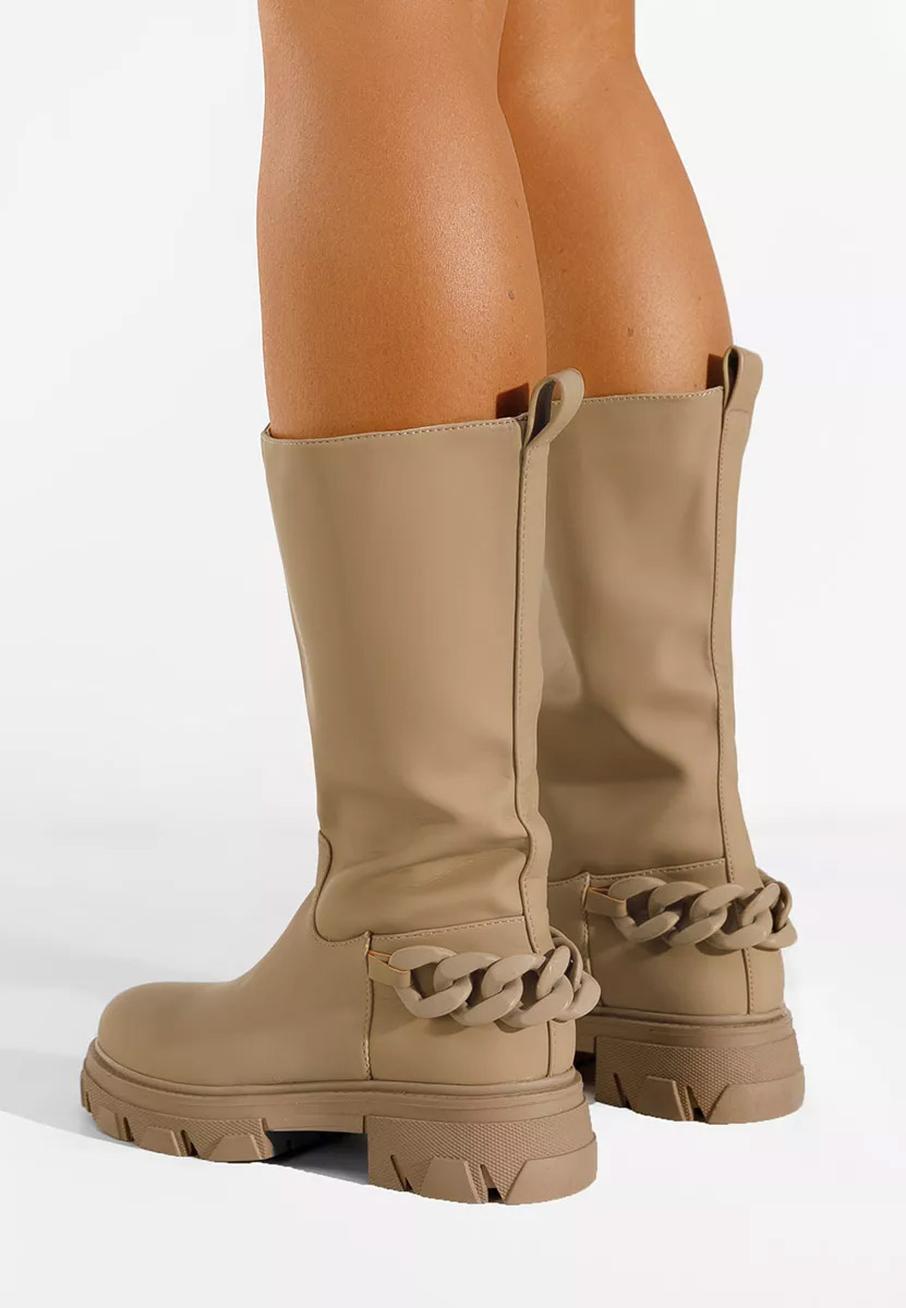 Béžové dámske čižmy Moniva V2