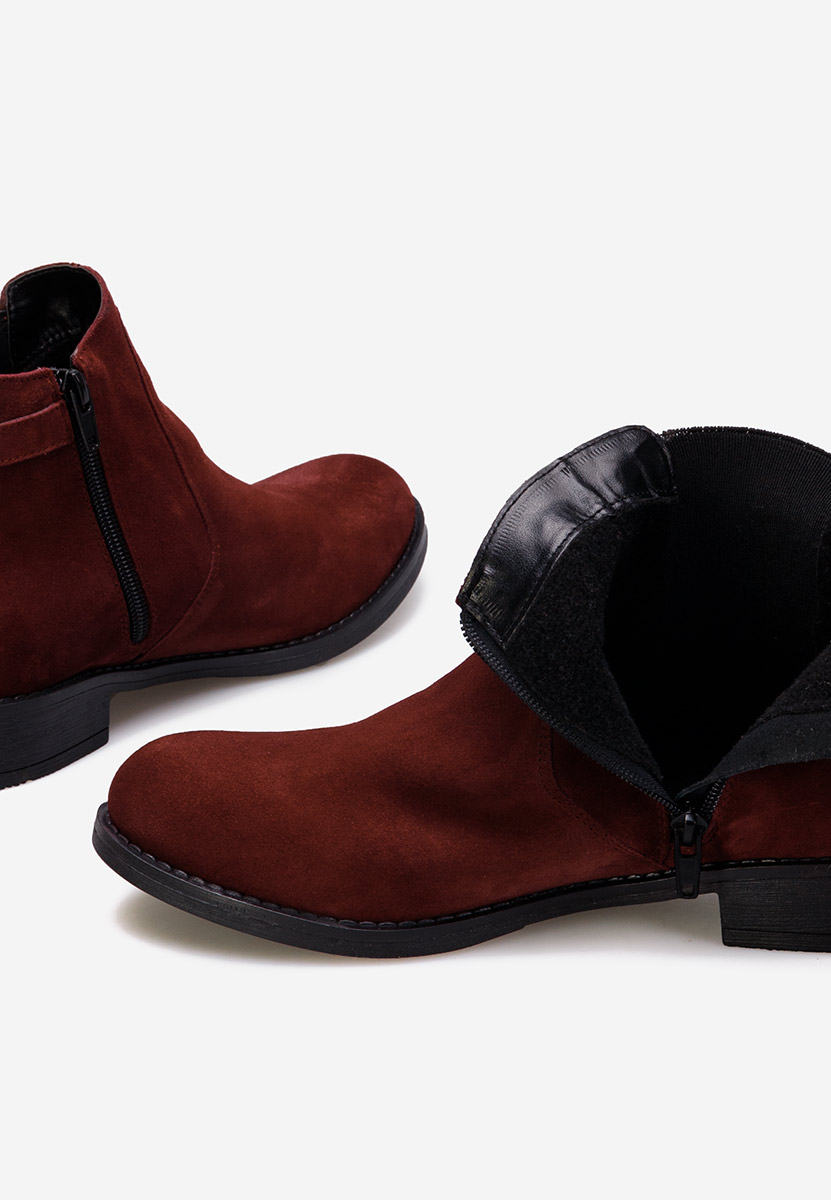 Bordové kožené členkové čižmy Antequera V2