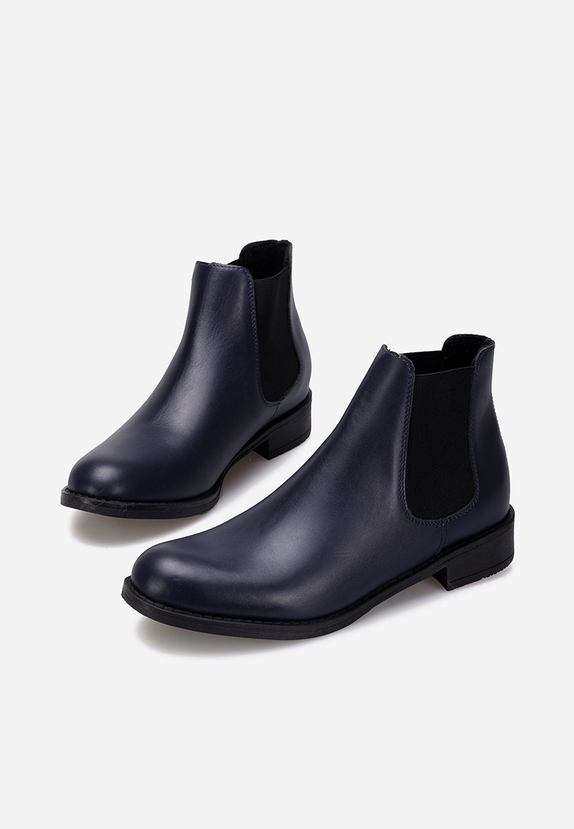 Tmavomdoré kožené členkové čižmy Campina