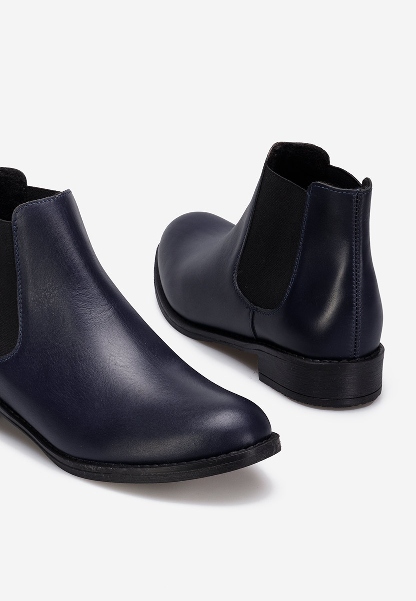 Tmavomdoré kožené členkové čižmy Campina