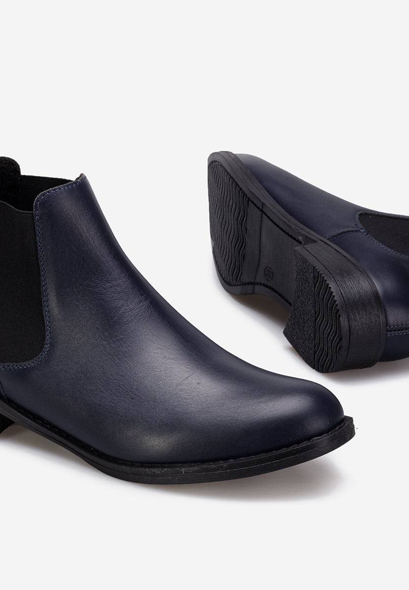 Tmavomdoré kožené členkové čižmy Campina