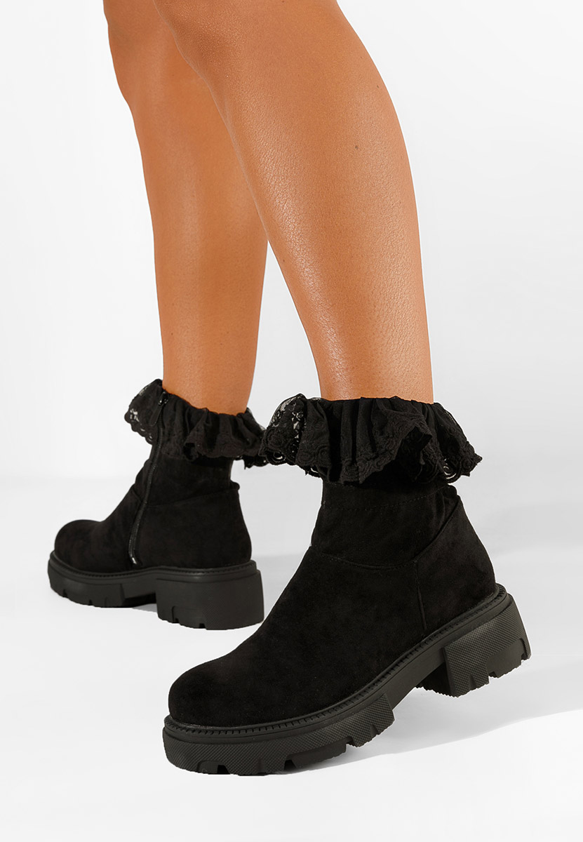 Čierne členkové čižmy Menaira