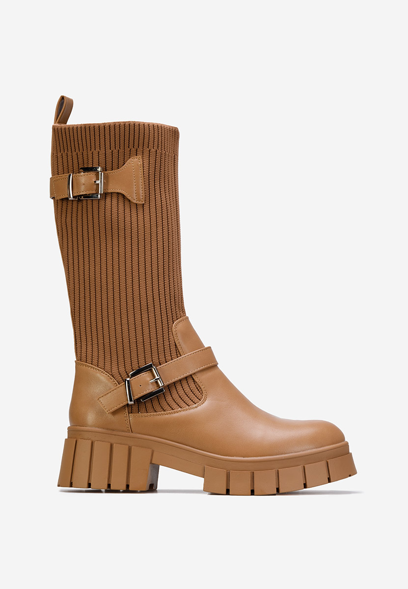 Hnedé ponožkové čižmy Navia