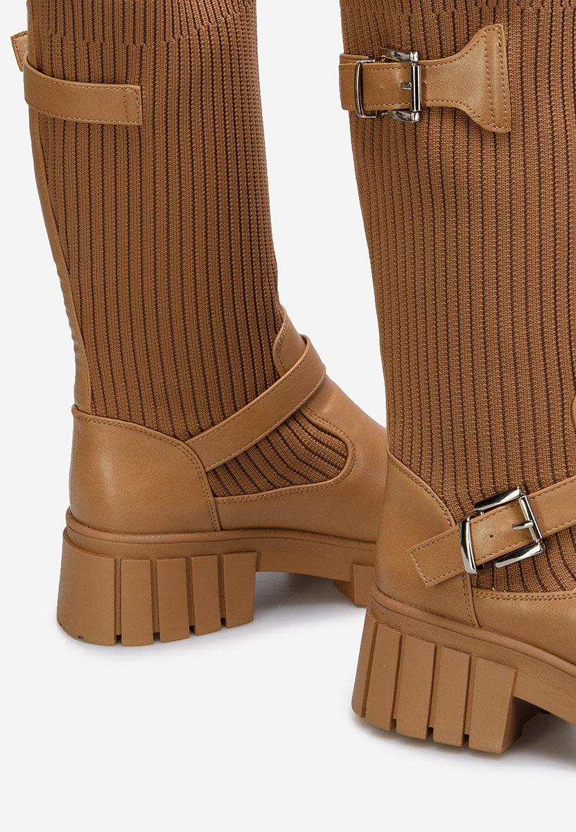 Hnedé ponožkové čižmy Navia