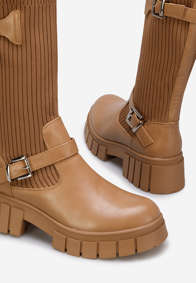 Hnedé ponožkové čižmy Navia