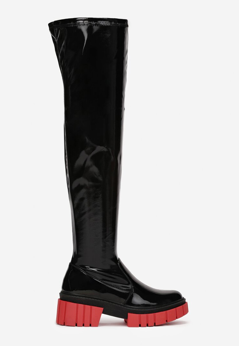 Čierne čižmy nad koleno Dolaria V3