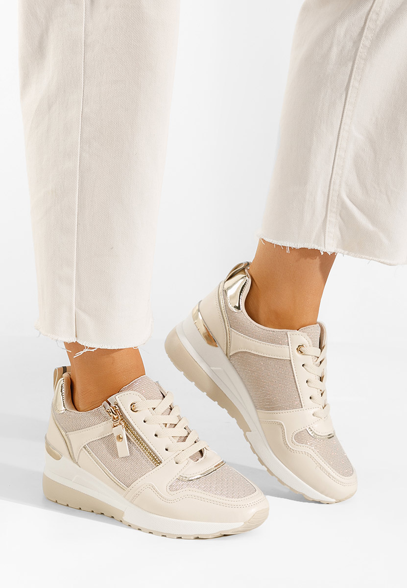 Béžové dámske tenisky na platforme Rafina V2