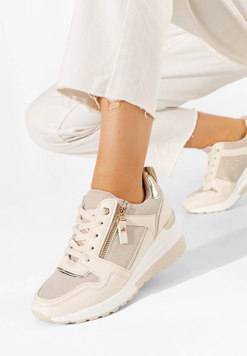 Béžové dámske tenisky na platforme Rafina V2