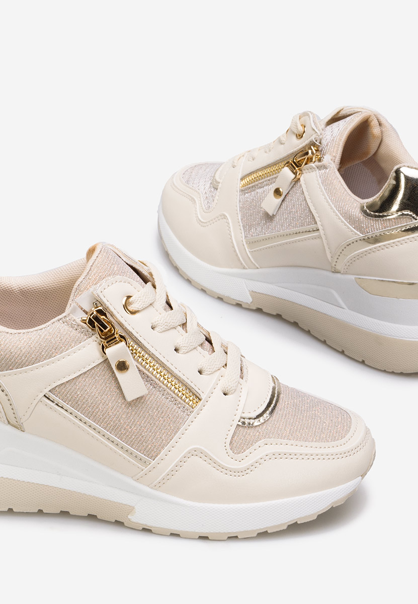 Béžové dámske tenisky na platforme Rafina V2