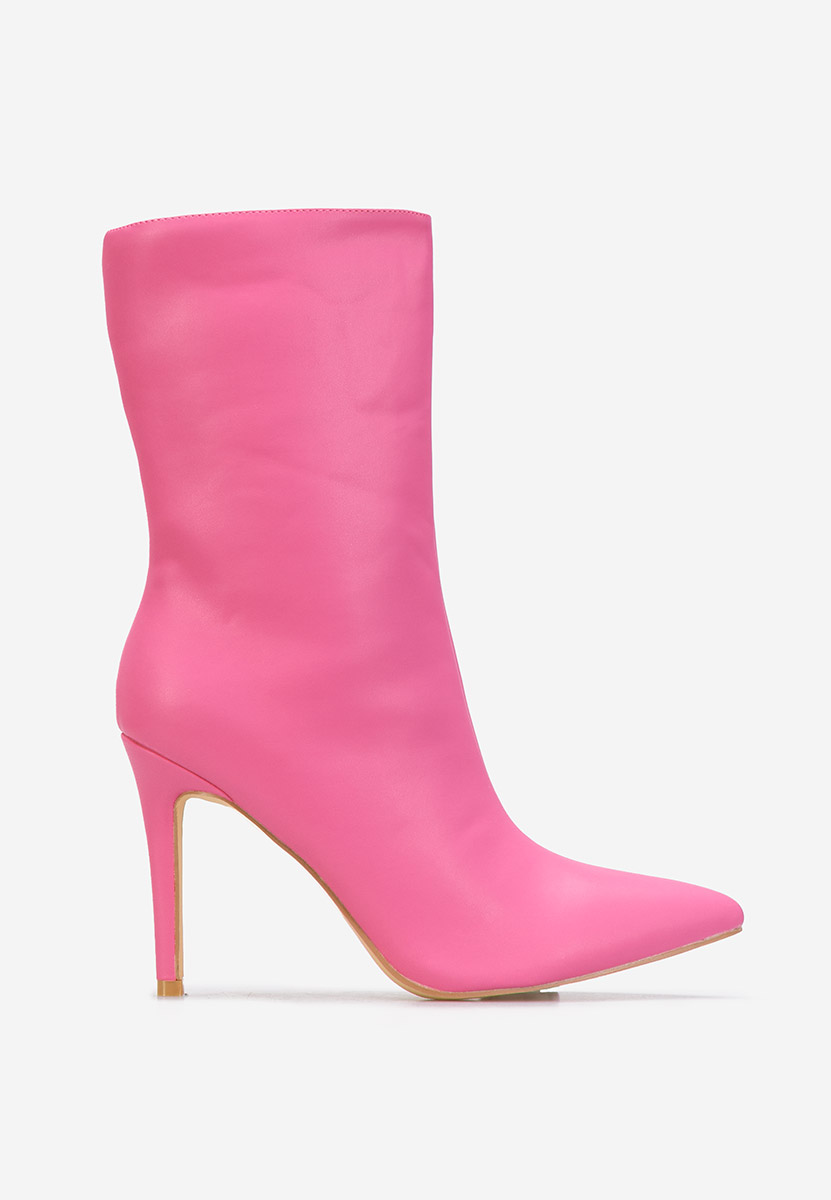 Fuchsiové členkové čižmy na tenkom podpätku Ribera