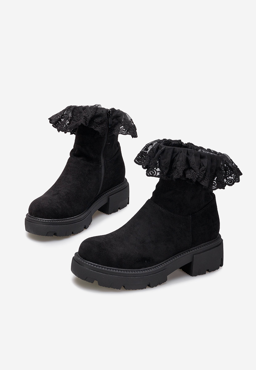 Čierne členkové čižmy Menaira