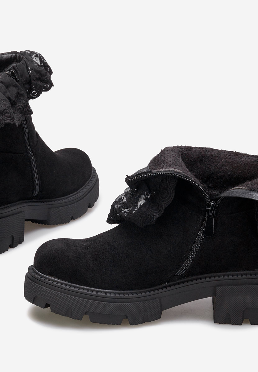 Čierne členkové čižmy Menaira