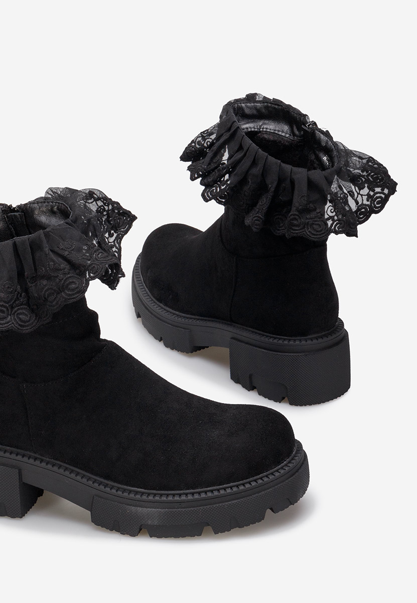 Čierne členkové čižmy Menaira