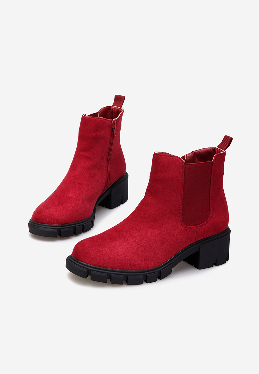 Červené členkové čižmy Alyona