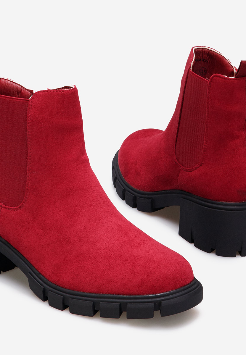 Červené členkové čižmy Alyona