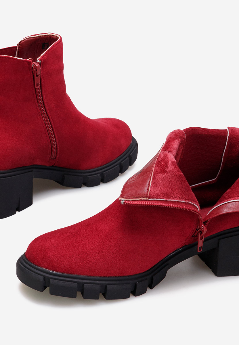 Červené členkové čižmy Alyona