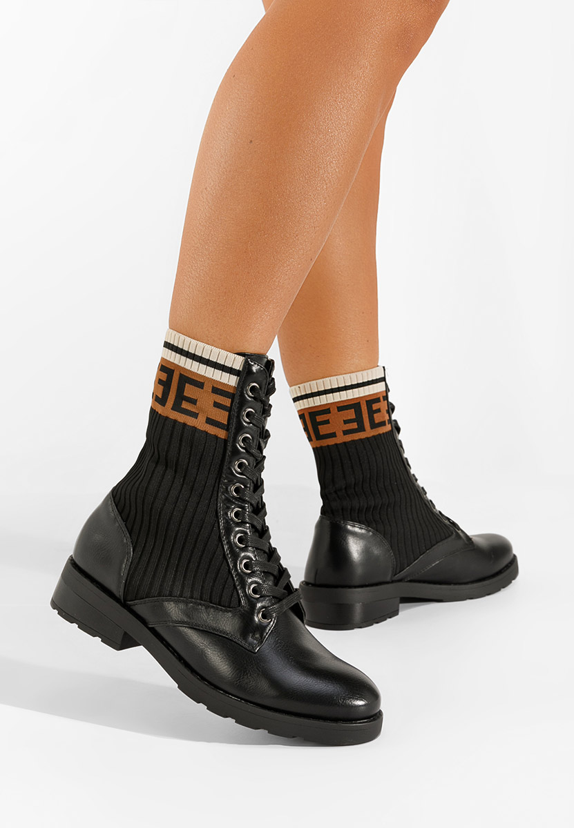 Čierne členkové topánky Antonia