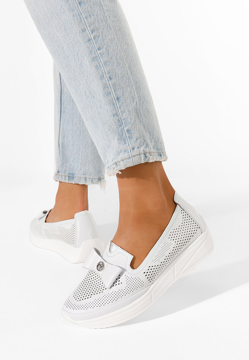 Biele mokasíny dámske Cinthya