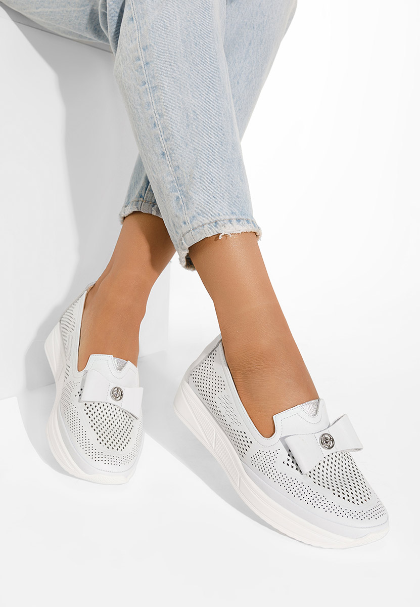 Biele mokasíny dámske Cinthya