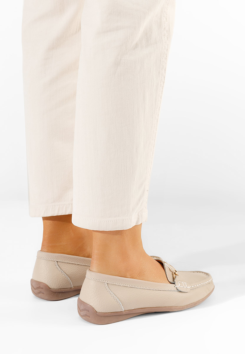 Béžové kožené mokasíny dámske Celetina