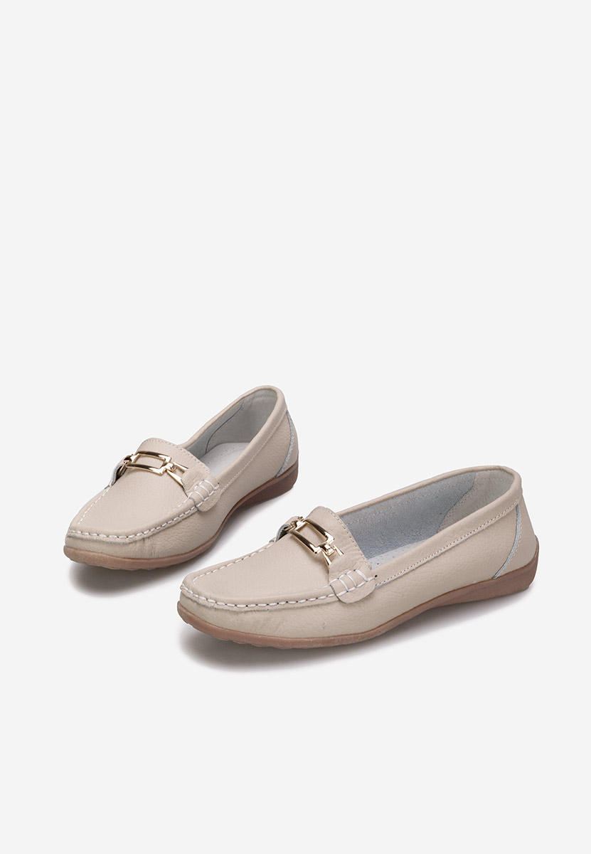 Béžové kožené mokasíny dámske Celetina