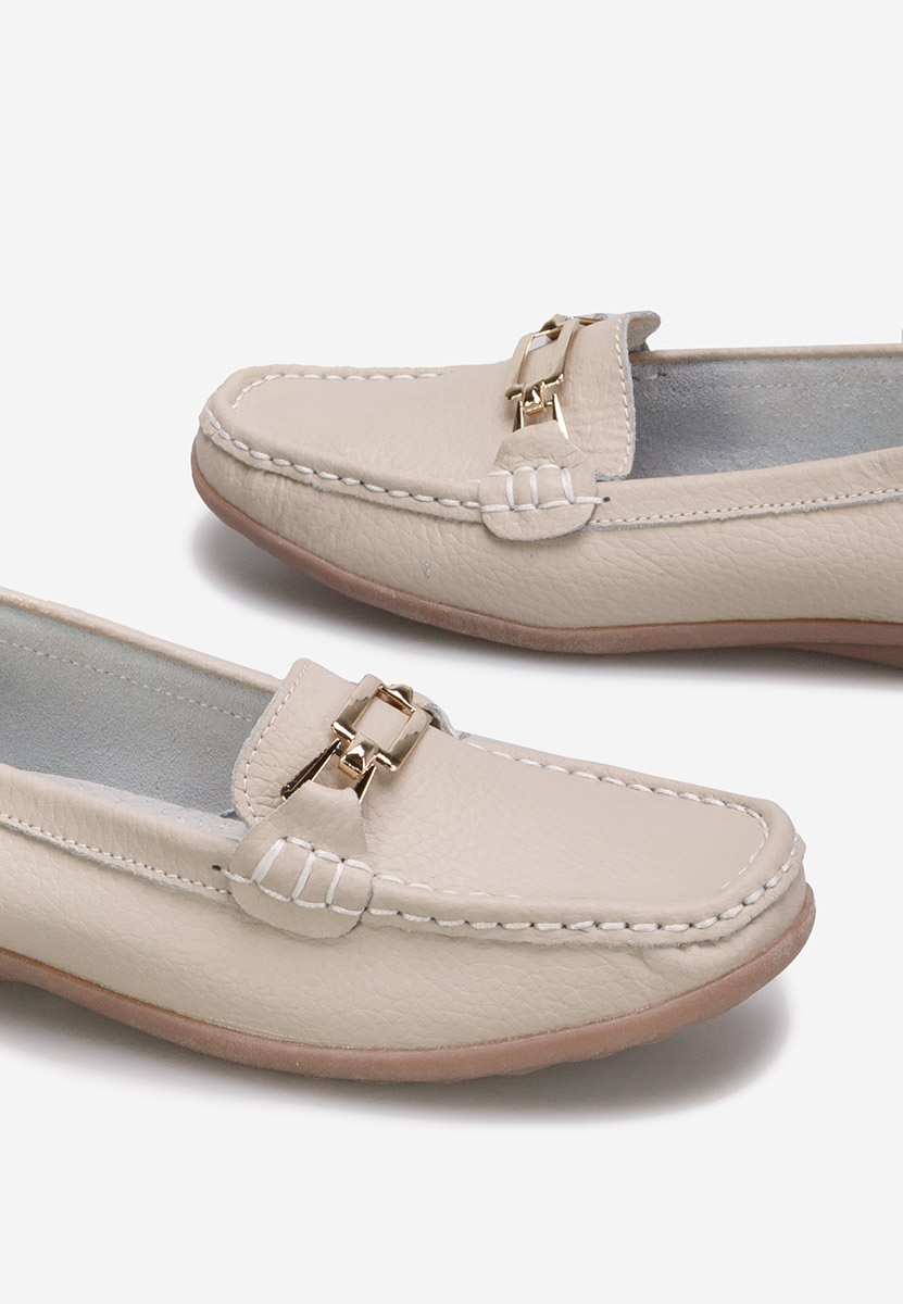 Béžové kožené mokasíny dámske Celetina