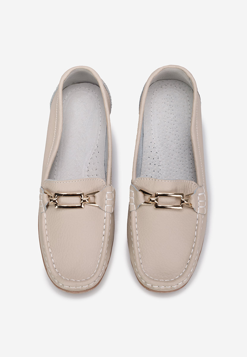 Béžové kožené mokasíny dámske Celetina