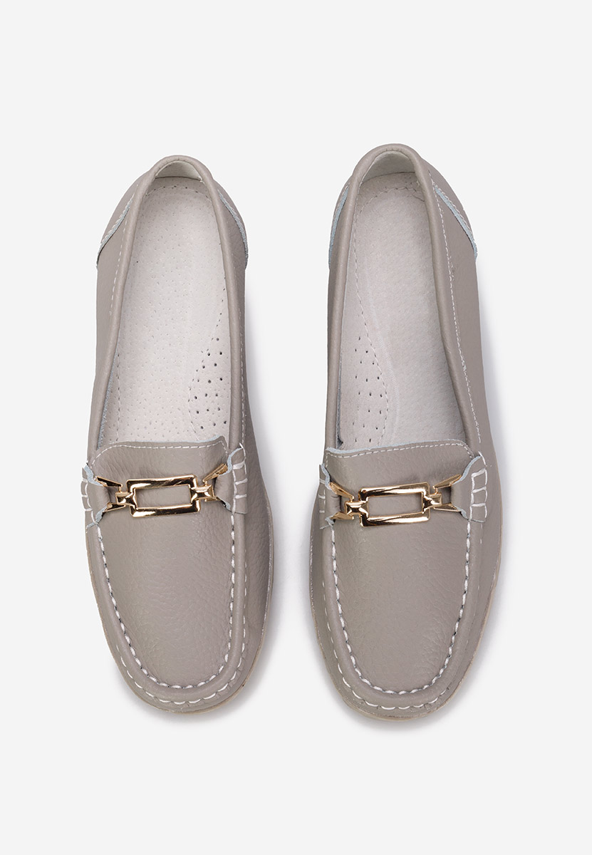 Sivé kožené mokasíny dámske Fahima