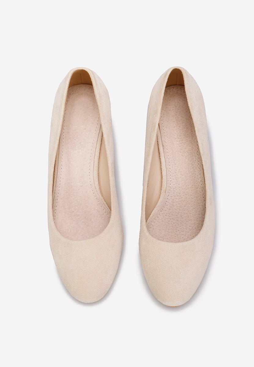 Béžové lodičky na hrubom opätku Cabrilia