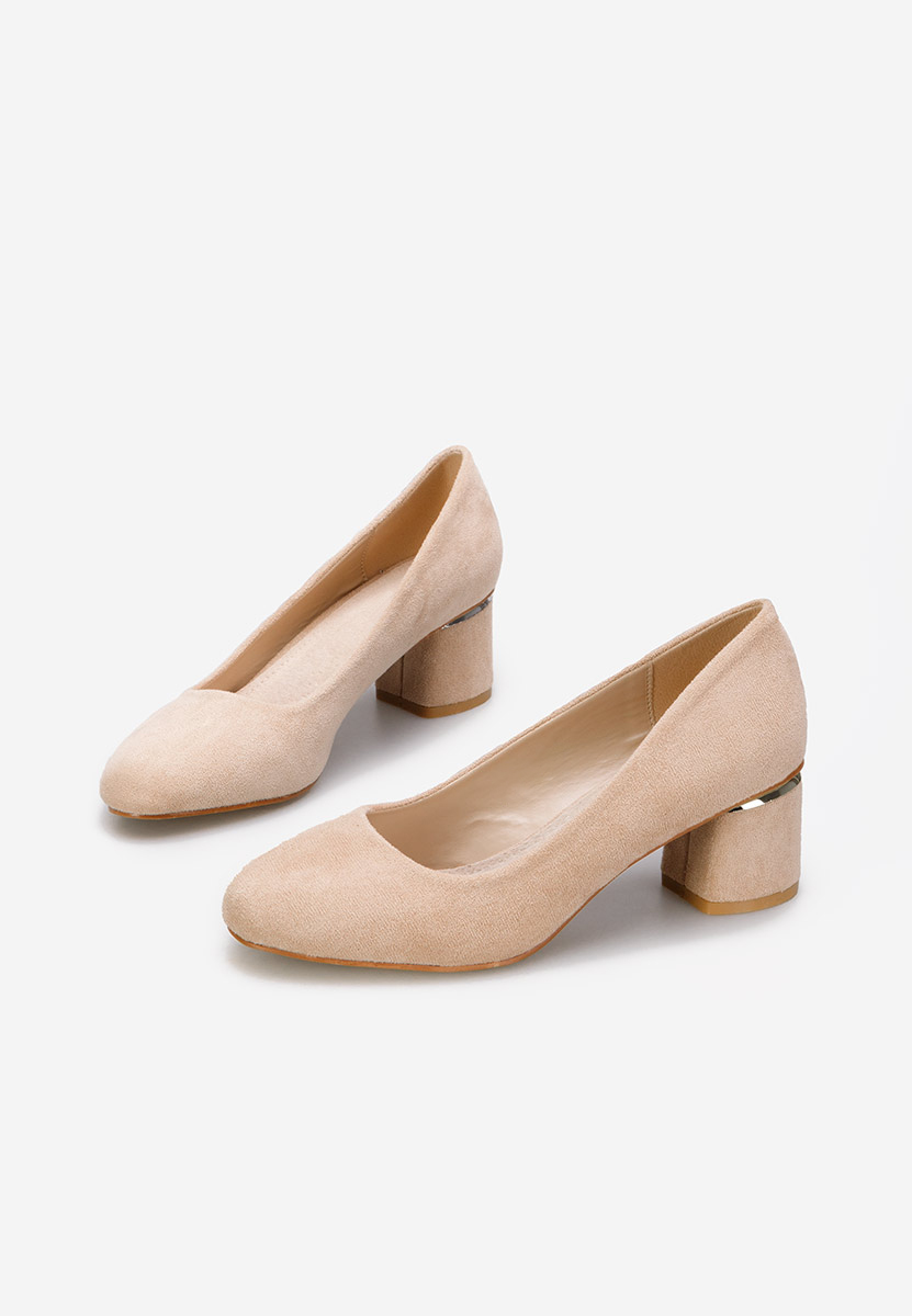 Khaki lodičky na hrubom opätku Cabrilia