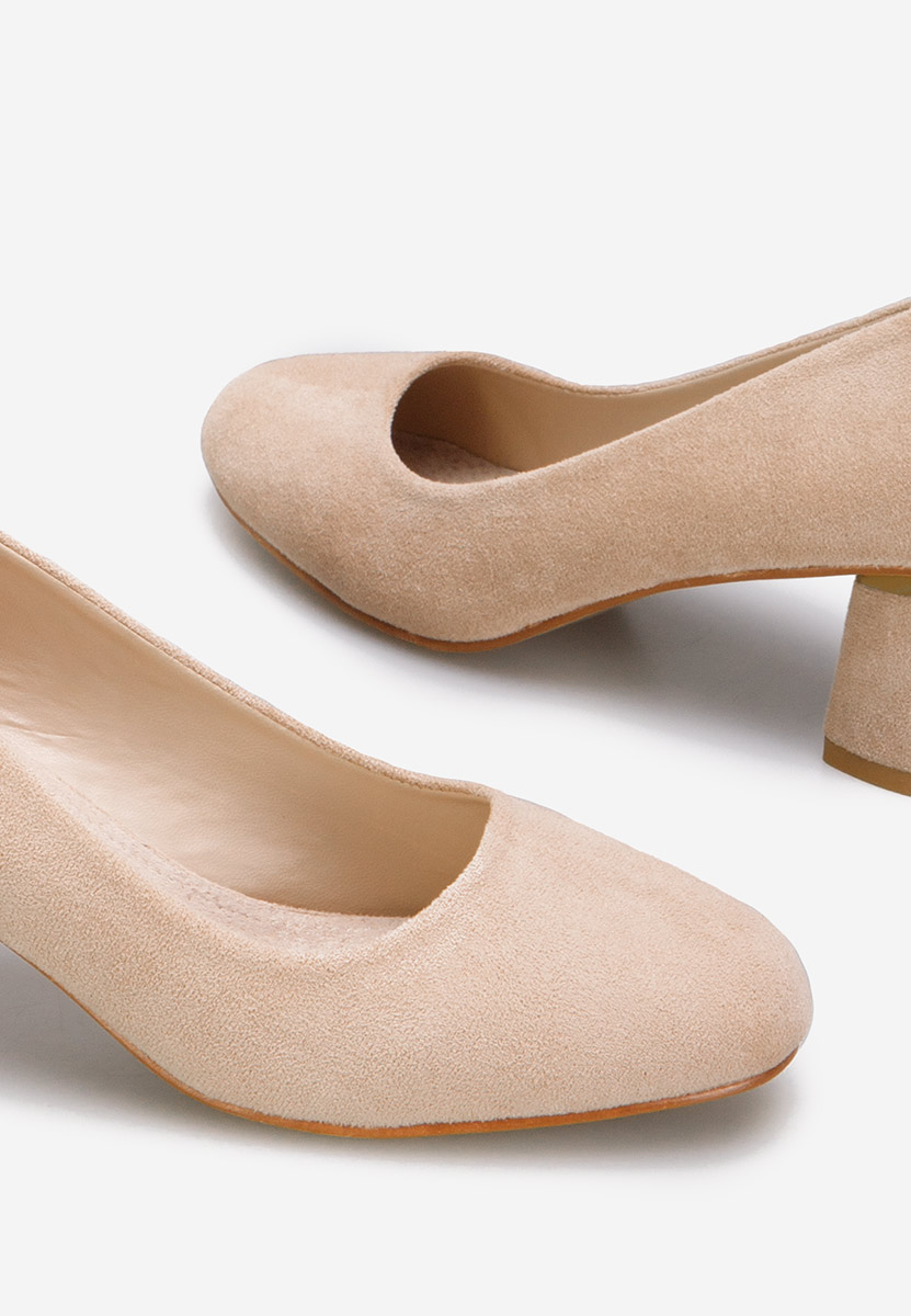 Khaki lodičky na hrubom opätku Cabrilia