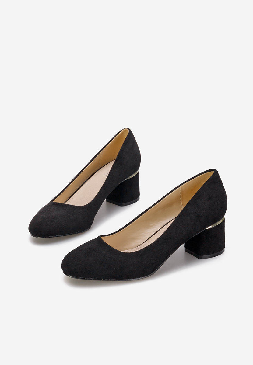 Čierne lodičky na hrubom opätku Cabrilia