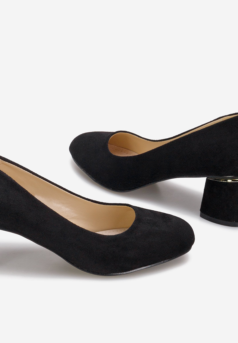 Čierne lodičky na hrubom opätku Cabrilia