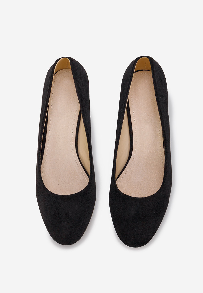 Čierne lodičky na hrubom opätku Cabrilia