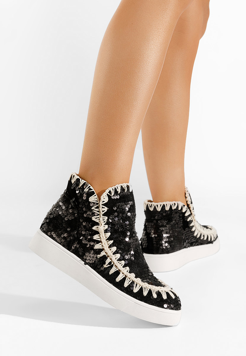 Čierne členkové čižmy Azna V4