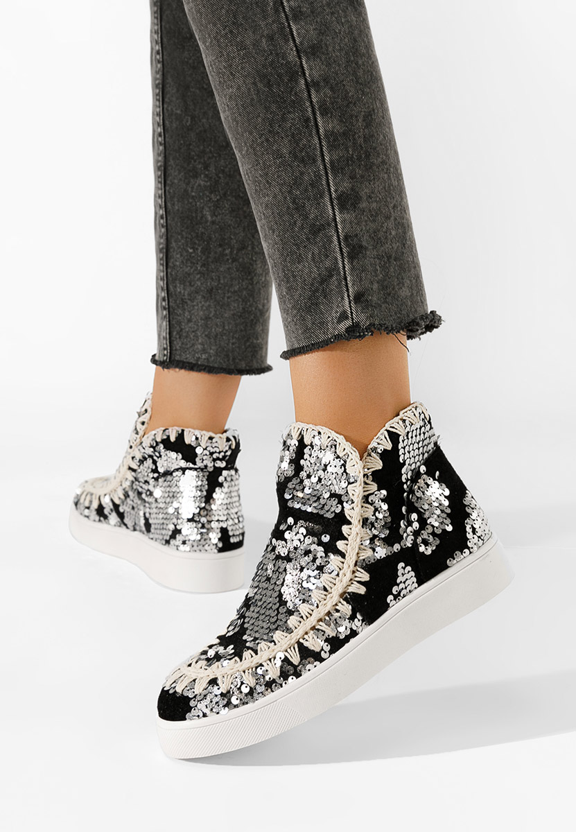 Strieborné členkové čižmy Azna