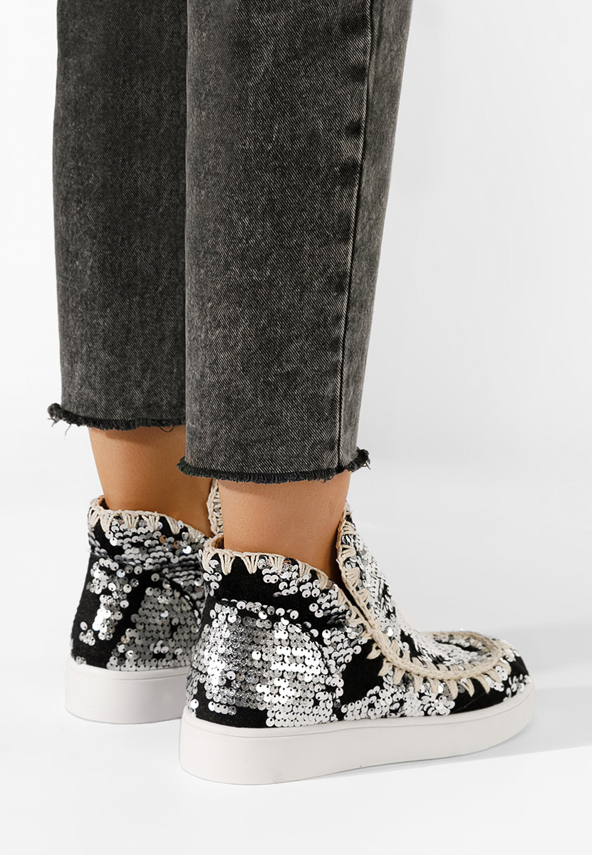 Strieborné členkové čižmy Azna