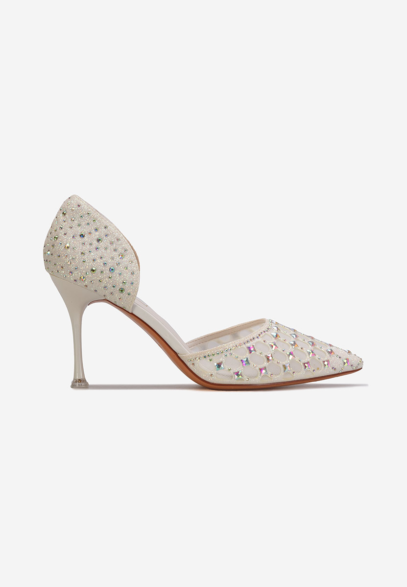 Biele elegantné lodičky Lorita
