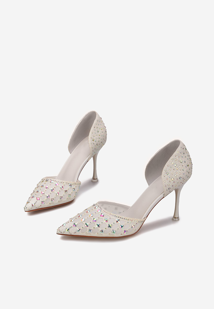 Biele elegantné lodičky Lorita