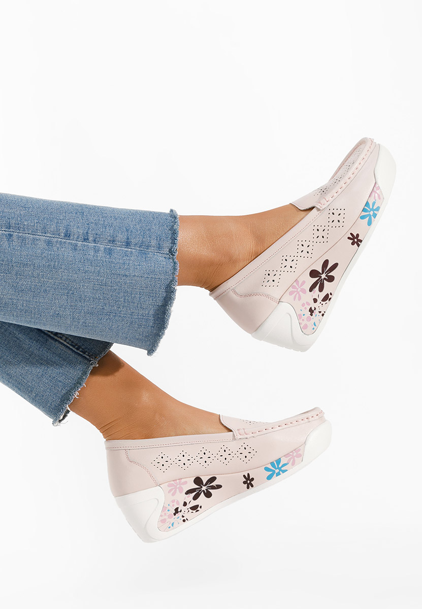 Ružové kožené mokasíny Havana