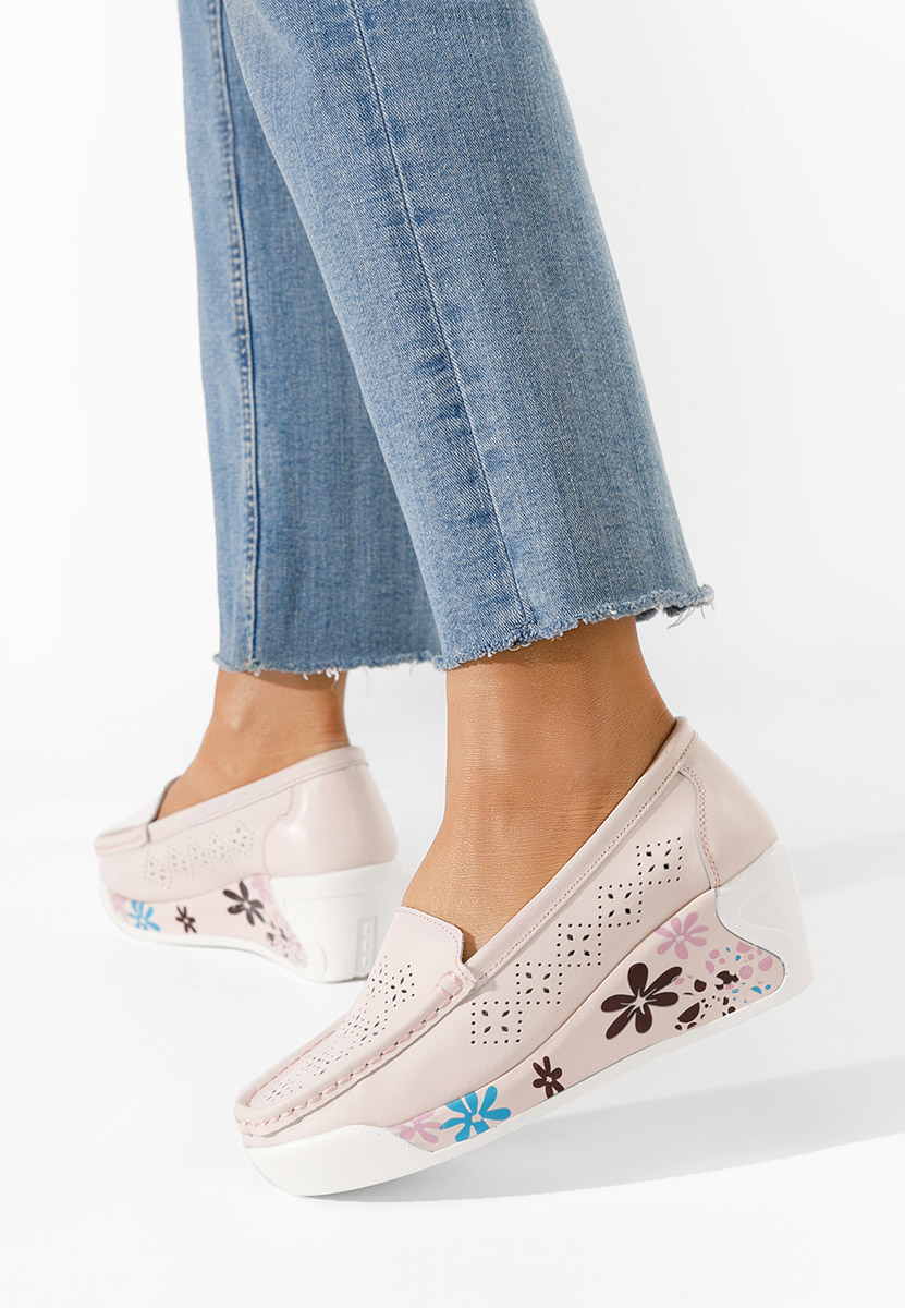 Ružové kožené mokasíny Havana